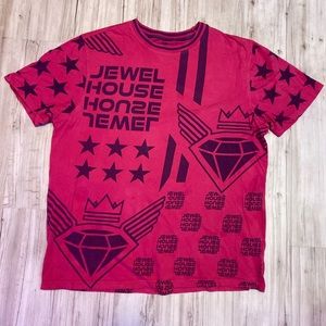 Jewel House all over print pink t shirt